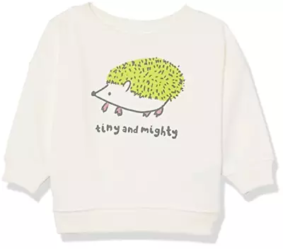 Buy Unisex French Terry Crew Neck Sweatshirt Hedgehog Tiny And Mighty NEW • 2.95£