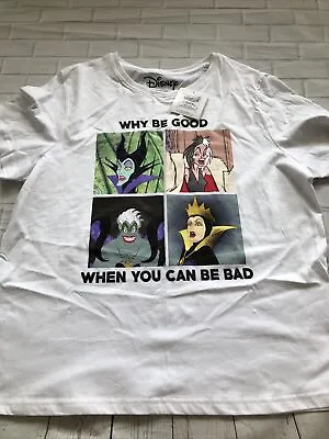 Buy Halloween DISNEY 'WHY BE GOOD WHEN YOU CAN BE BAD ?' Villains T-SHIRT SIZE 16 B1 • 12.99£