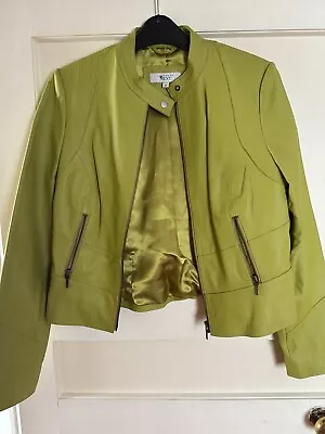 Buy Next Green Leather Jacket Size 12 • 40£