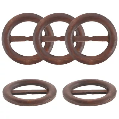 Buy 5 Round Wooden T-Shirt Clips Scarf Rings Clothing Clasps Waist Buckles • 7.58£