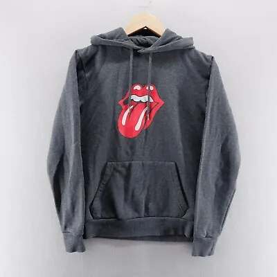 Buy Rolling Stones Womens Hoodie Small Grey Lips Logo Pullover Sweatshirt Cotton • 14.10£