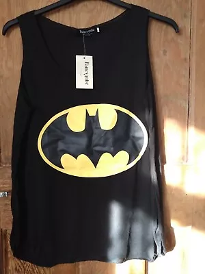 Buy Xl Batman Black Yellow Tank Top Tee T-Shirt Solid Sleeveless Fancyqube • 7£