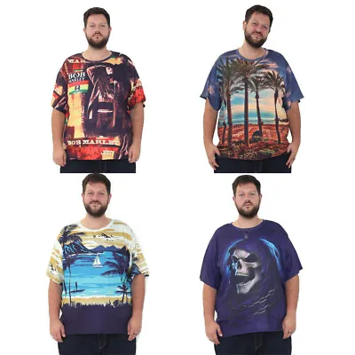 Buy Big Size Mens Printed T-Shirts Soft Feel Pattern Top Short Sleeve Plus 2XL-6XL • 19.99£