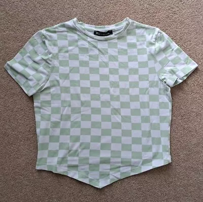 Buy Girl's Aged 14-15 Pretty Green & White Checked T-Shirt. New Look • 0.50£