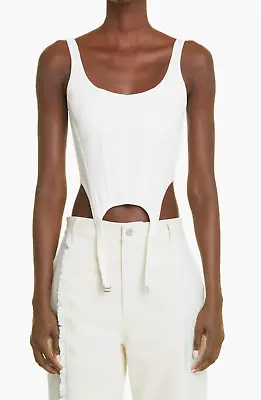 Buy Dion Lee L91906 Womens White Ribbed Combat Corset Tank Top Size XL • 285.34£