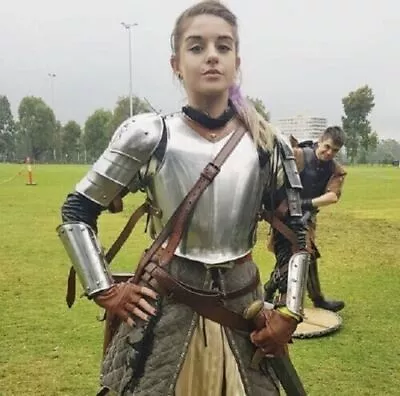 Buy Battle Ground Medieval Female Half Armor Larp Sca Warrior Metal Costume • 219.65£