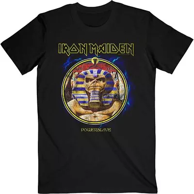 Buy Iron Maiden 'Powerslave Mummy Circle' Black T Shirt - NEW • 15.49£