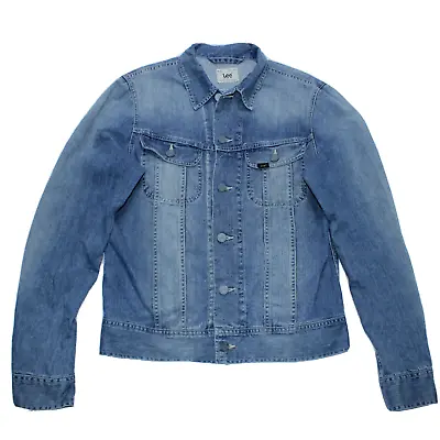 Buy LEE Denim Rider Jacket Mens Small Blue Button Trucker Biker Stonewash Vintage • 19.99£