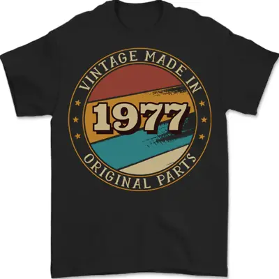 Buy 46th Birthday Vintage Made In 1977 Mens T-Shirt 100% Cotton • 8.98£
