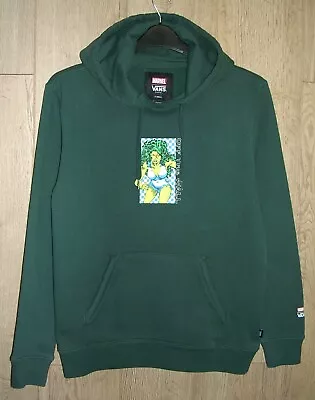Buy VANS Mens She HULK Green Jersey Hooded Jumper Sweatshirt Hoodie Size XS X Small • 14.99£