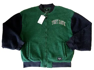 Buy Tony Hawk Bomber Varsity Fleece Caballera Jacket Green Black Size Large *BNWT*  • 34.50£