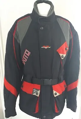 Buy Ladies Akito Cobra Red And Black Motorbike Jacket In Large Size • 35£