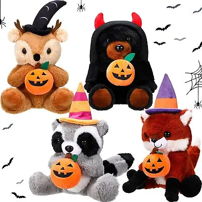 Buy Pumpkin Animal Stuffed Plush With Wizard Hat Toy Doll Halloween Merch 11 Inch • 31.99£
