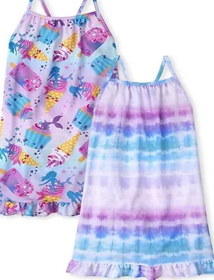 Buy NWT 4 Mermaids Ice Cream 2 Nightgown Pajamas Childrens Place Rainbow Easter July • 12.71£