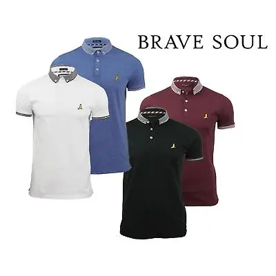 Buy Brave Soul Mens Polo T Shirts Casual Sports Golf Short Sleeve Summer Tee Tops • 12.99£