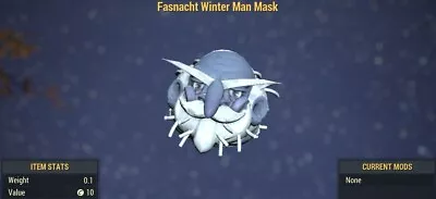 Buy Fallout 76 Ps5 Ps4 Apparel Fasnacht Winter Man Mask • 8£