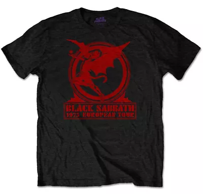Buy Black Sabbath Europe 75 Black T-Shirt OFFICIAL • 15.19£