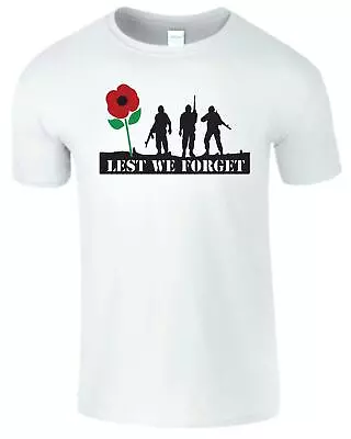 Buy Rememberance Day Poppy Mens T Shirt Lest We Forget The Royal British Legion Tee • 10.99£