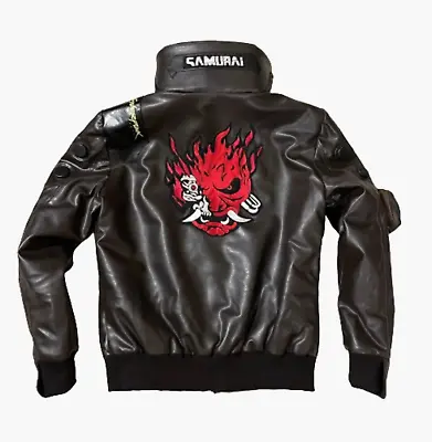 Buy Samurai Cyberpunk 2077 Gaming, Costume, Comic Halloween Faux Leather Jacket Mens • 125£