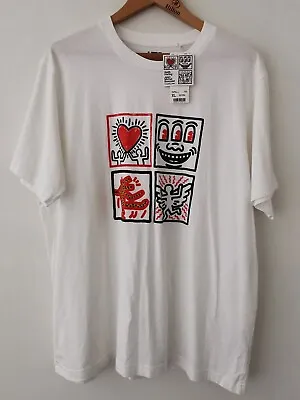 Buy BNWT Uniqlo X Keith Haring / Basquiat Crossing Lines Print T-Shirt Size XL * NEW • 20£