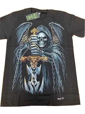 Buy Grim Reaper With Sword Glow In The Dark Wild T-Shirt Size Medium • 12.49£