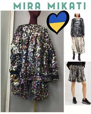 Buy Mira Mikati Sequin Suit Sweatshirt & Shorts Set Multicolored Glitter Size 38 M • 513.08£