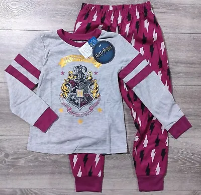 Buy Harry Potter Pajamas Girls Small 6-6X Hogwarts Crest Shirt Jogger PJs Kids • 12.06£