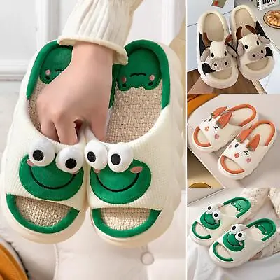 Buy UK Women Men Cute Cartoon Frog Sandals Soft Anti-slip Shoes Warm Indoor Slippers • 10.99£
