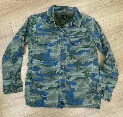 Buy Womens Girls Camouflage Sherpa Lined Jacket By Topshop Size 8   • 10.50£