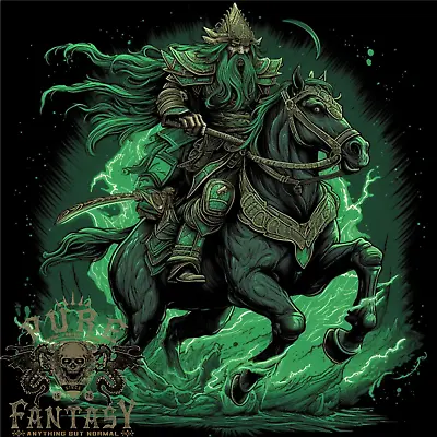 Buy A Fantasy Wizard On Horseback Warlock Magician Mens T-Shirt 100% Cotton • 10.75£