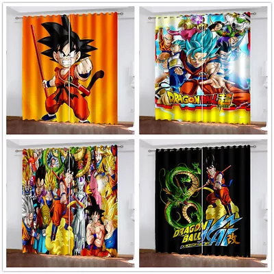 Buy Kids Dragon Ball Curtains 3D Pair Blackout Curtains Thermal Ring Top Eyelet Gift • 46.74£