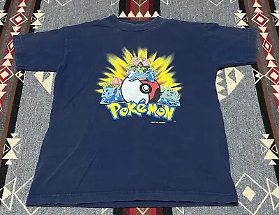 Buy Vintage 1999 Pokemon Ivysaur Venusaur Bulbasaur Tee Shirt Youth Sz L T59 • 42.59£