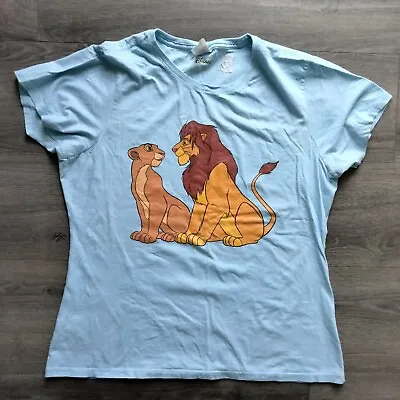 Buy Disney Lion King Adult Simba And Nala Together Tee T-shirt Light Blue Size XL • 13.45£
