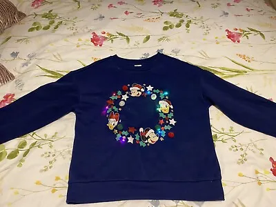 Buy Disney Light Up Christmas Sweatshirt Jumper (Size Small) Worn Twice Only • 7.50£