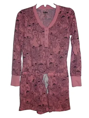 Buy Sesame Street Pajamas Womens Size X-Small Black/Pink Shorts Romper Jumper (B73) • 16.20£