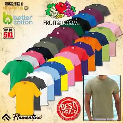 Buy Fruit Of The Loom T-Shirt Plain Mens Short Sleeve 100% Cotton Blank Top Womens • 4.85£