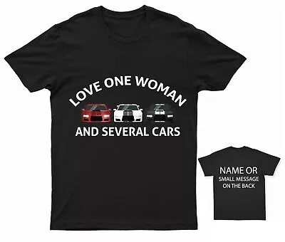 Buy Love One Woman And Several Cars T-Shirt - Black • 13.95£