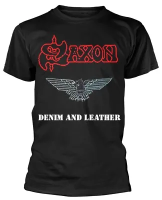 Buy Saxon DenimLeather T-Shirt OFFICIAL • 16.39£