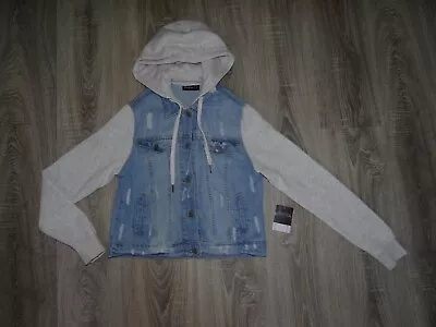 Buy Girls Jeans Hoodie Jacket, Hooded Coat Denim Jacket Size 12-13 Years • 9.99£