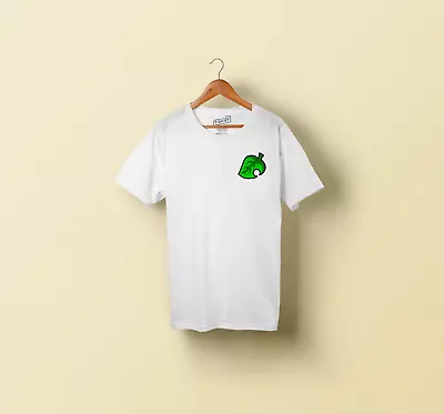 Buy Animal Crossing Leaf Face T-Shirt Custom Made Black White Adults • 15.95£