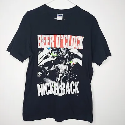 Buy Y2K Nickelback T-shirt Beer O'Clock GILDAN Band Merch Size M • 63.24£