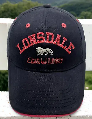 Buy Lonsdale London Girls Small Baseball Hat - Blue With Pink Lettering And Lion Log • 5.09£