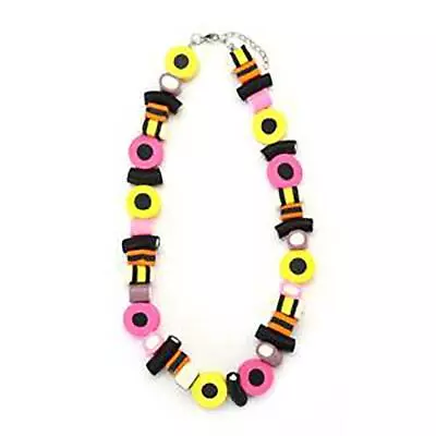 Buy Joe Cool Liquorice Allsort Necklace Pendant - Retro Sweets Kitsch Jewellery • 14.95£