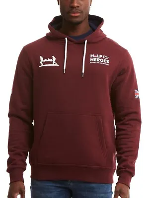 Buy Help For Heroes Men's Heritage Pullover Hoody In Burgundy • 15£