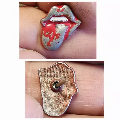 Buy Vintage 1970's Rolling Stones Lapel Lips Jacket Pin (No Stamp On Back) • 47.20£
