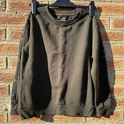 Buy Age 12-13 Years Boys Jumper Green Camo Sweatshirt Embroidered Future Long Sleeve • 6.85£