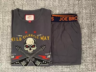 Buy Joe Browns Mens Skull Guitar Long Sleeve Pyjamas Set Grey Size M Cotton BNWT • 25£