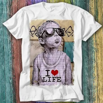 Buy Banksy I Love Life Boy Graffiti T Shirt Top Tee 452 • 6.70£