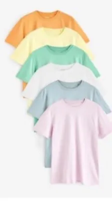 Buy Next Mens 6 Pack T-shirts Pastel Mix  Regular Fit Short Sleeved Size X Large New • 36.95£