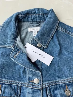 Buy TOPSHOP Blue Oversized Denim Jacket - Size 6 - RRP £46 - New W Tags • 0.99£